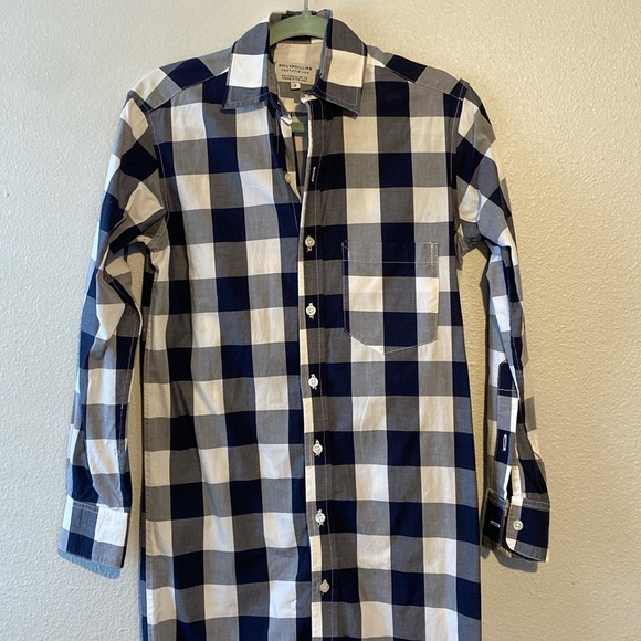 NAVY/WHITE BUFFALO CHECK GIRLFRIEND MIDI DRESS - Picture 2 of 4